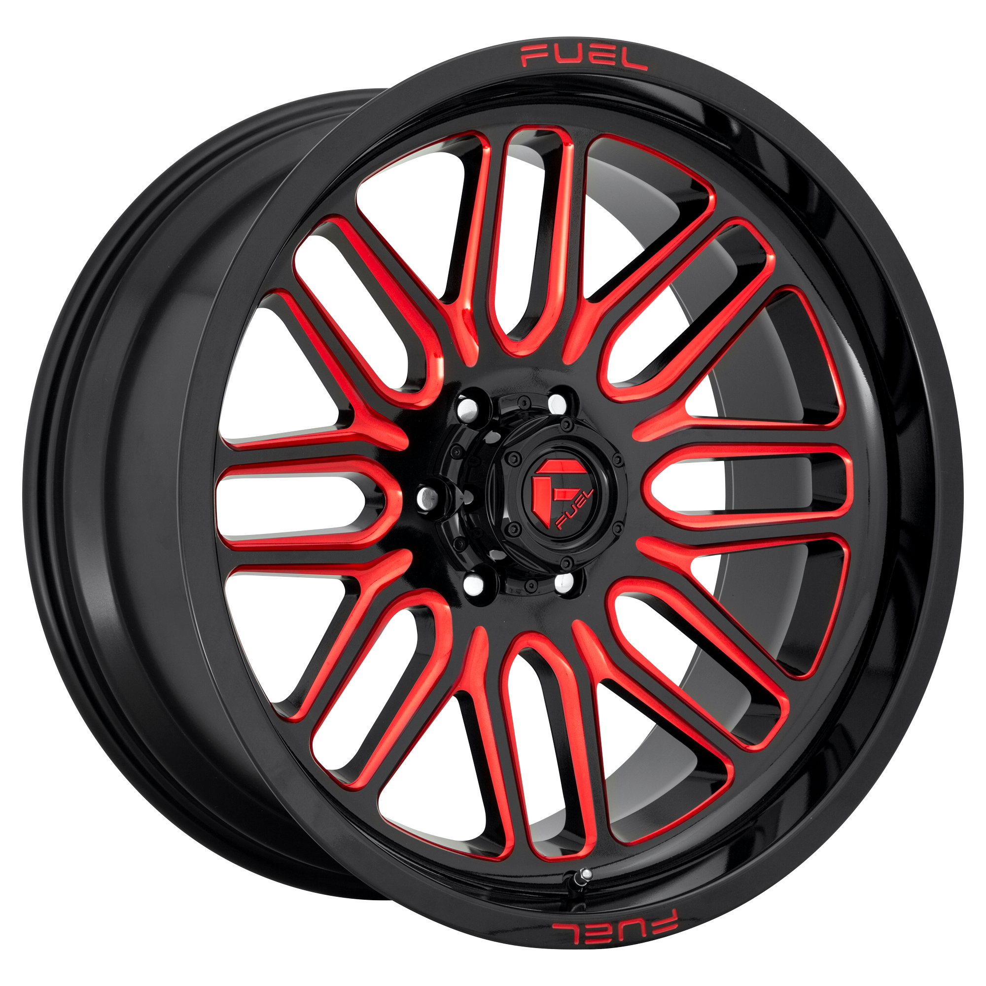 FUEL 1PC D663 IGNITE GLOSS BLACK RED TINTED CLEAR WHEELS | 20X10 | 8X170 | OFFSET: -18MM | CB: 125.1MM