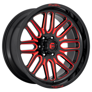 FUEL 1PC D663 IGNITE GLOSS BLACK RED TINTED CLEAR WHEELS | 20X10 | 8X170 | OFFSET: -18MM | CB: 125.1MM