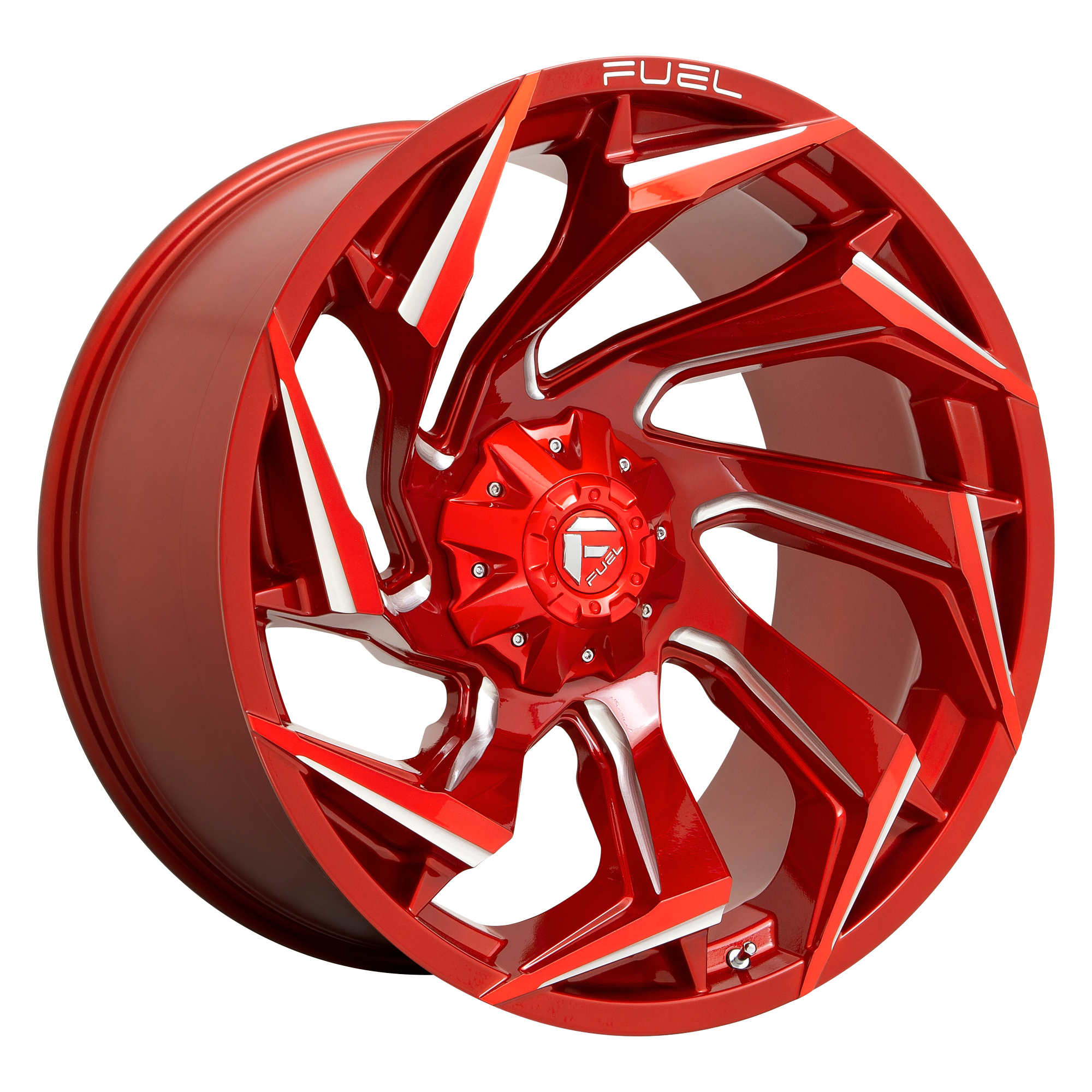 FUEL 1PC D754 REACTION CANDY RED MILLED WHEELS | 15X8 | 5X114.3/5X120.65 | OFFSET: -18MM | CB: 72.56MM