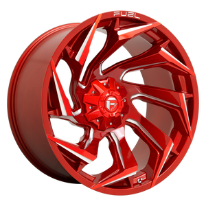 FUEL 1PC D754 REACTION CANDY RED MILLED WHEELS | 15X8 | 5X114.3/5X120.65 | OFFSET: -18MM | CB: 72.56MM