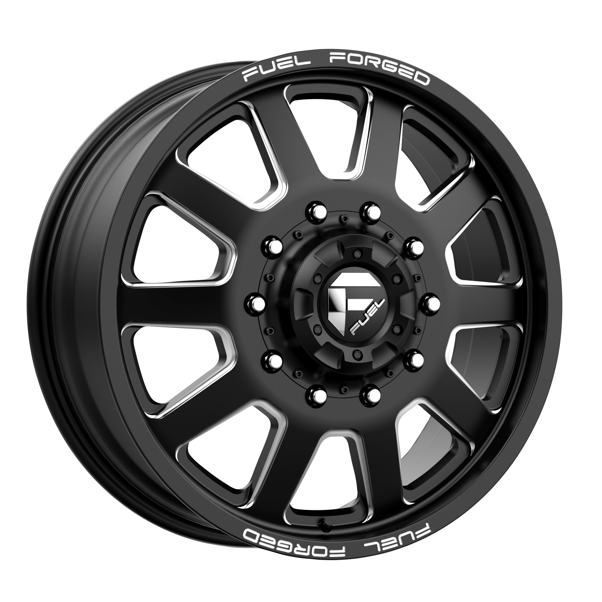 FUEL MONO DE09 FF09D MATTE BLACK MILLED WHEELS | 24X12 | 8X180 | OFFSET: -50MM | CB: 124.2MM