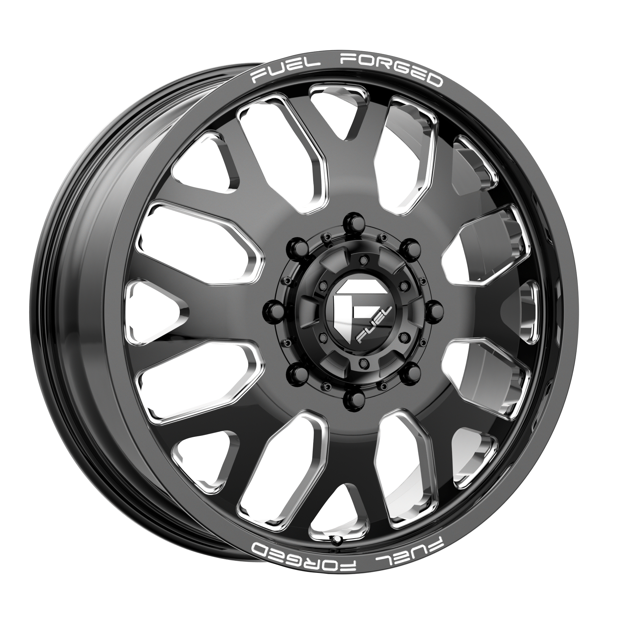 FUEL MONO DE19 FF19D GLOSS BLACK MILLED WHEELS | 24X8.25 | 8X165.1 | OFFSET: -240MM | CB: 121.5MM