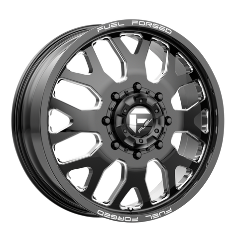 FUEL MONO DE19 FF19D GLOSS BLACK MILLED WHEELS | 24X8.25 | 8X165.1 | OFFSET: -240MM | CB: 121.5MM