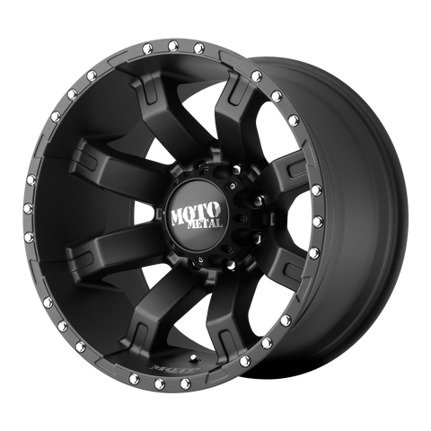 MOTO METAL MO968 SATIN BLACK WITH CLEARCOAT WHEELS | 20X12 | 8X180 | OFFSET: -44MM | CB: 124.2MM