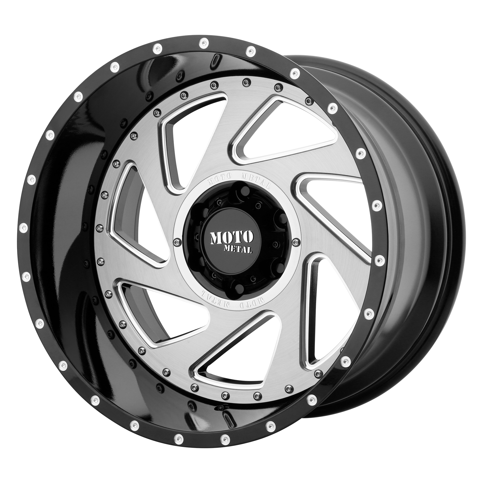 MOTO METAL MO989 CHANGE UP GLOSS BLACK MILLED BRUSHED INSERTS WHEELS | 20X12 | 5X150 | OFFSET: -44MM | CB: 110.1MM