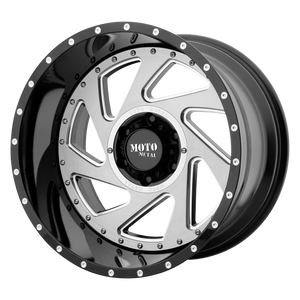 MOTO METAL MO989 CHANGE UP GLOSS BLACK MILLED BRUSHED INSERTS WHEELS | 20X12 | 6X139.7 | OFFSET: -44MM | CB: 106.1MM