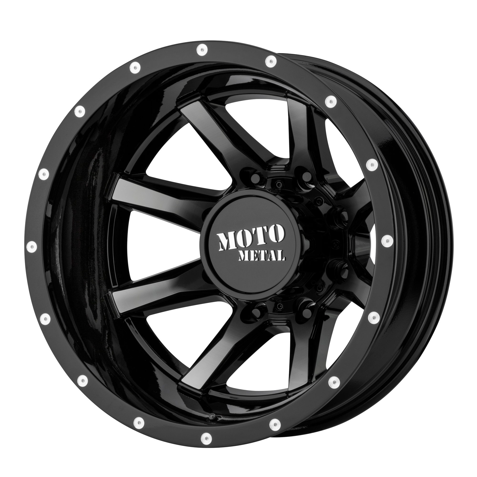MOTO METAL MO995 GLOSS BLACK MACHINED - REAR WHEELS | 20X8.25 | 8X210 | OFFSET: -198MM | CB: 154.3MM