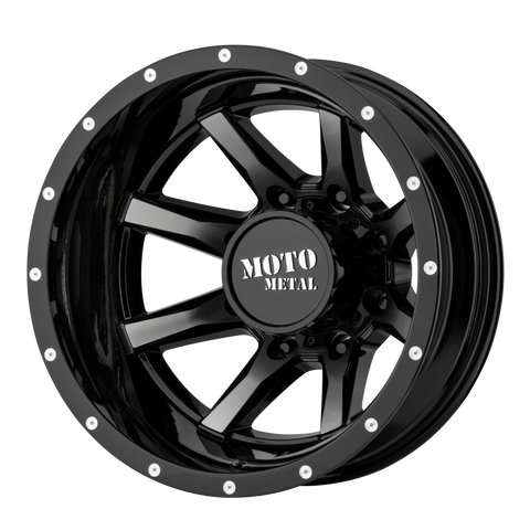 MOTO METAL MO995 GLOSS BLACK MACHINED - REAR WHEELS | 17X6.5 | 8X200 | OFFSET: -140MM | CB: 142MM