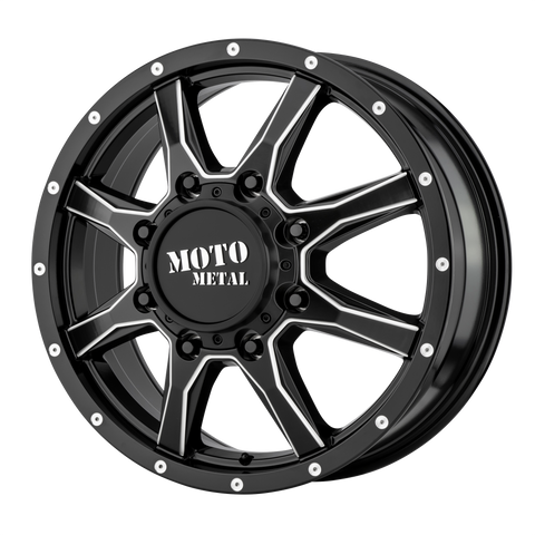 MOTO METAL MO995 SATIN BLACK MILLED - FRONT WHEELS | 17X6.5 | 8X165.1 | OFFSET: 111MM | CB: 125.1MM