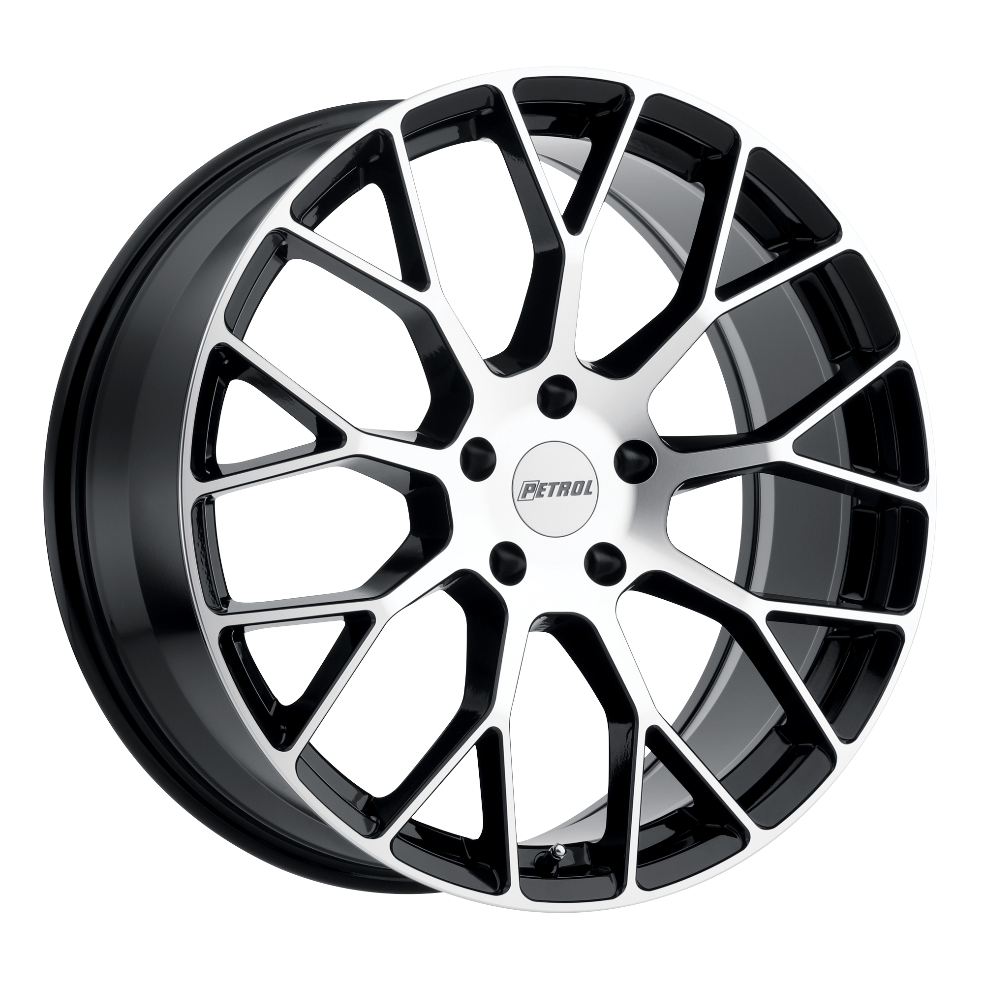 PETROL P2B GLOSS BLACK W/ MACHINED FACE WHEELS | 16X7 | 5X100 | OFFSET: 40MM | CB: 73.1MM