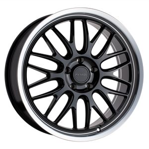 PETROL P4C GLOSS BLACK W/ MACHINED CUT LIP WHEELS | 16X7 | 5X114.3 | OFFSET: 40MM | CB: 76.1MM