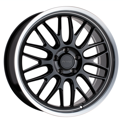 PETROL P4C GLOSS BLACK W/ MACHINED CUT LIP WHEELS | 16X7 | 5X112 | OFFSET: 40MM | CB: 66.56MM