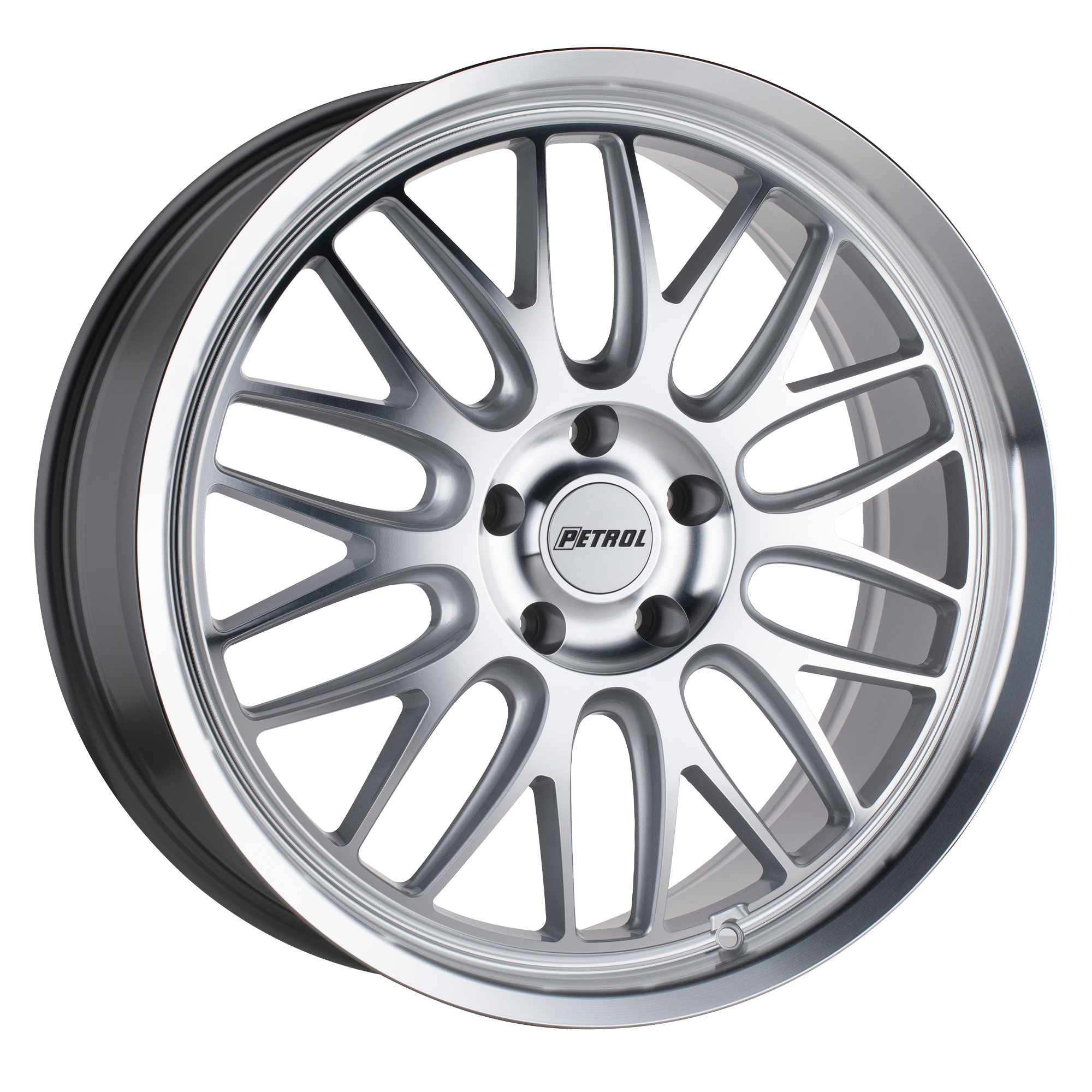 PETROL P4C SILVER W/ MACHINED FACE & LIP WHEELS | 16X7 | 5X100 | OFFSET: 40MM | CB: 72.1MM