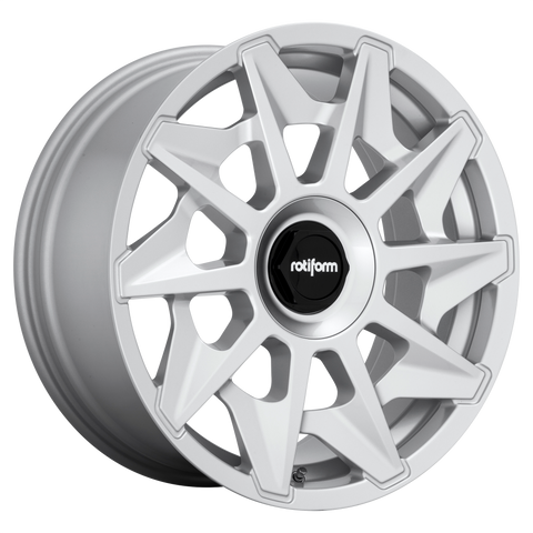 ROTIFORM 1PC R124 CVT GLOSS SILVER WHEELS | 19X8.5 | 5X112/5X114.3 | OFFSET: 35MM | CB: 72.56MM