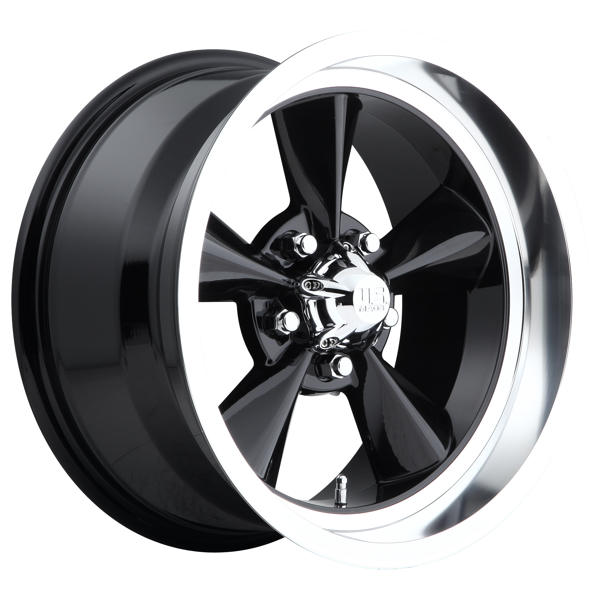 US MAG 1PC U107 STANDARD GLOSS BLACK WHEELS | 15X7 | 5X114.3 | OFFSET: -5MM | CB: 72.56MM