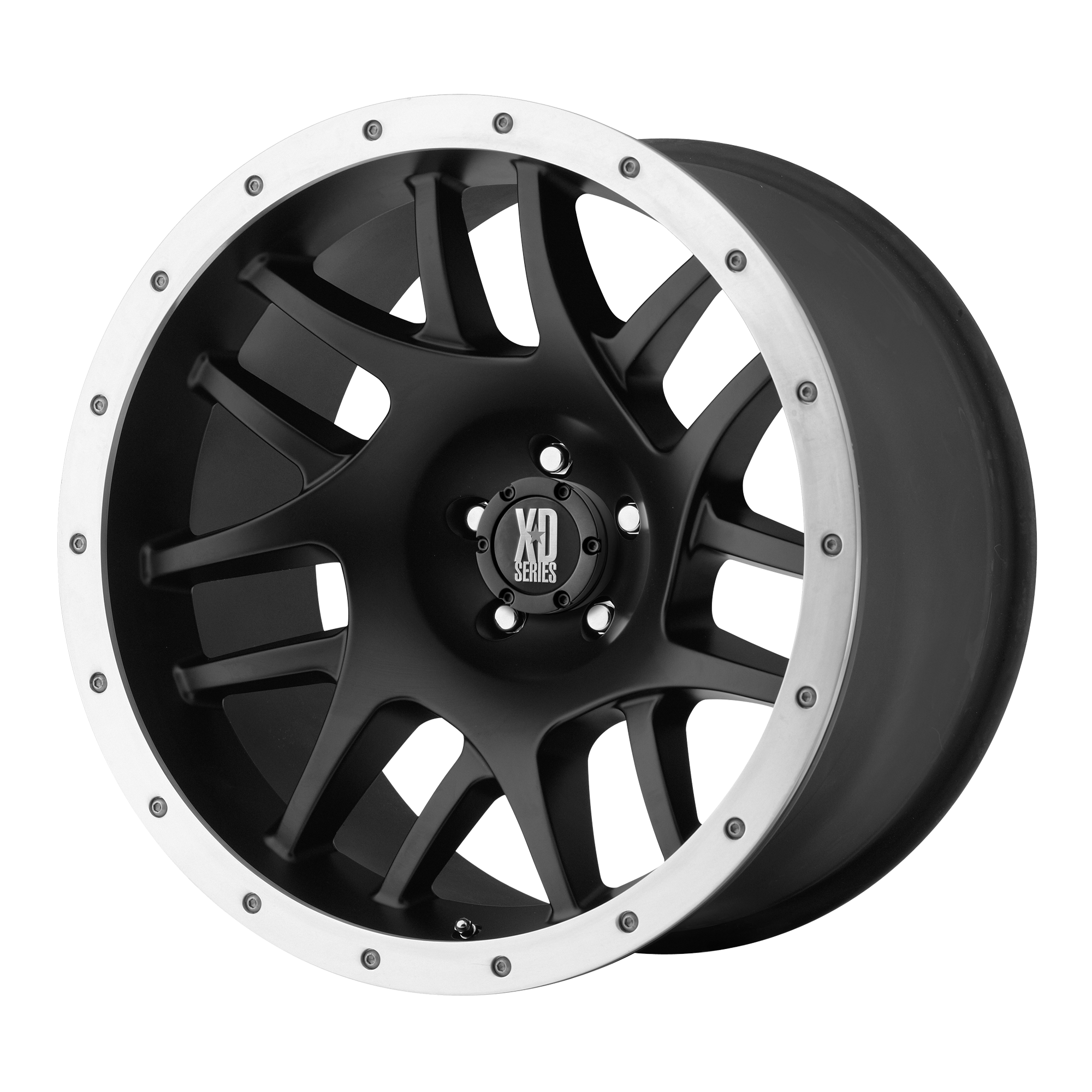 XD XD123 BULLY SATIN BLACK WITH REMOVABLE ALUMINUM RING WHEELS | 17X8 | 5X127 | OFFSET: 0MM | CB: 83.06MM