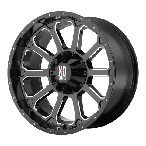 XD XD806 BOMB GLOSS BLACK WITH MILLED ACCENTS WHEELS | 18X9 | 5X139.7/5X150 | OFFSET: 0MM | CB: 110.1MM
