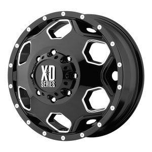 XD XD815 BATALLION GLOSS BLACK WITH MILLED ACCENTS WHEELS | 22X8.25 | 8X170 | OFFSET: -175MM | CB: 125.1MM