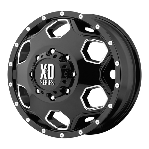 XD XD815 BATALLION GLOSS BLACK WITH MILLED ACCENTS WHEELS | 22X8.25 | 8X165.1 | OFFSET: -175MM | CB: 121.5MM