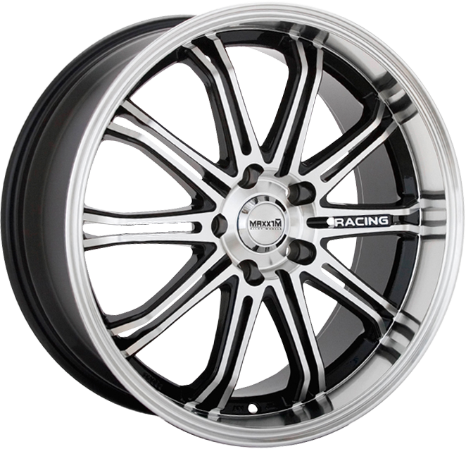 MAXXIM FERRIS BLACK WITH MACHINED FACE WHEELS | 18X8 | 5X100/5X114.3 | OFFSET: 45MM | CB: 73.1MM