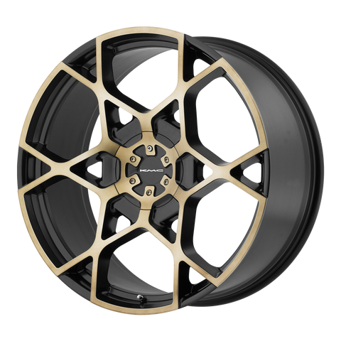 KMC KM695 CROSSHAIR SATIN BLACK W/ MACHINED FACE AND TINTED CLEAR WHEELS | 20X8.5 | 6X120/6X139.7 | OFFSET: 15MM | CB: 78.1MM